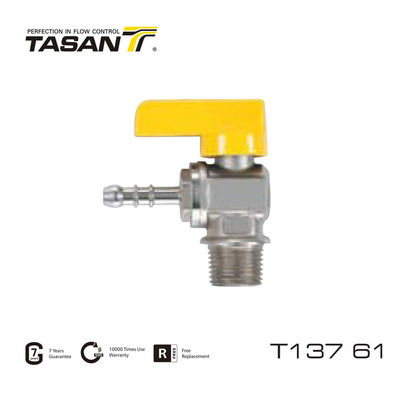 شیر توپی گاز زاویه 72.5Psi دستی 1/2 اینچ شیر گاز T137 61