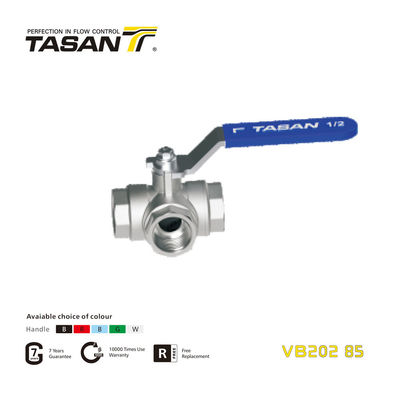 شیر توپی 25 بار برنجی 3 راهه ISO228 رزوه 2 اینچی Ips Ball Valve VB202 85