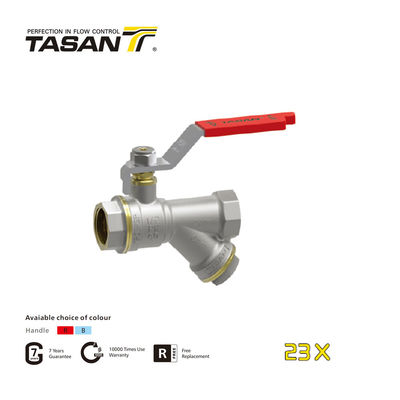 شیر توپی برنجی 16bar 232Psi با صافی 1/2''~1'' 23X