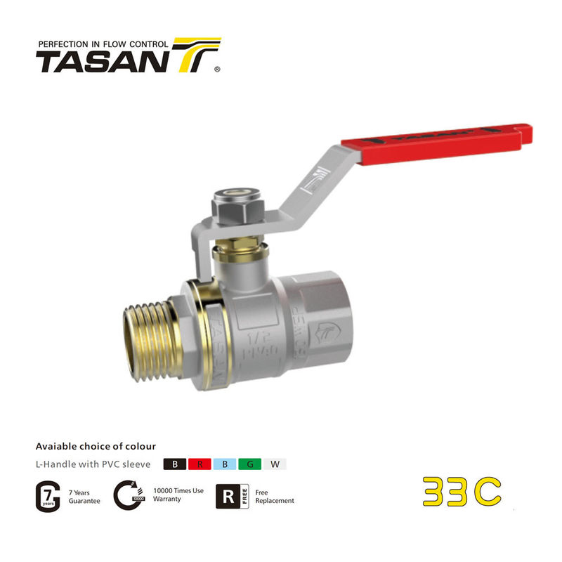 دریچه توپی برنجی فورج شده 4 اینچی نیکل اندود شده با جریان کامل PN16/230psi 33C