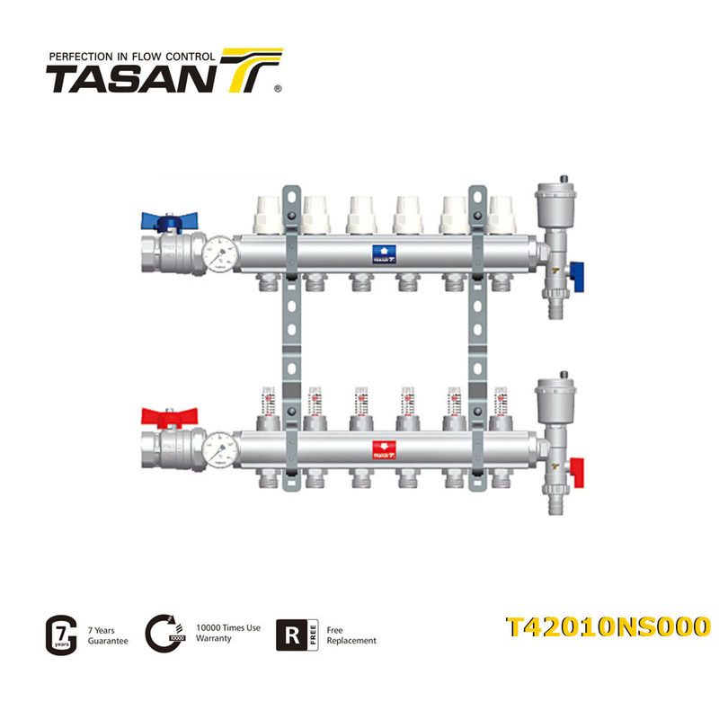 شیر منیفولد برنجی منیفولد آب 1 اینچ 3/4 اینچ 10 بار T420 10